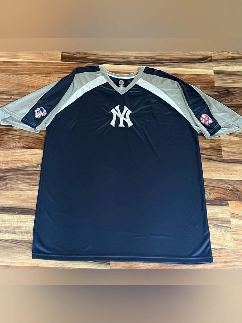 New York Yankees Jersey Extra Large Tall Blue Shirt Majestic Baseball AL
